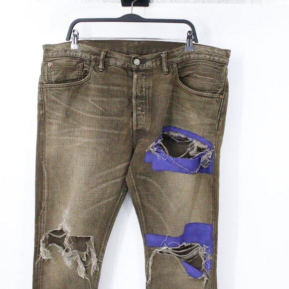 Ralph Lauren RRL jeans mens 36 40x37 destroyed brown patch button fly‎ selvedge - Picture 4 of 16